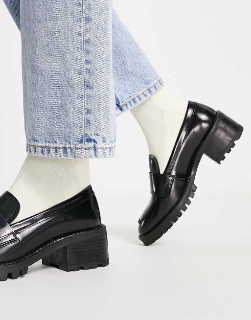 & Other Stories leather chunky sole loafer shoes in black, 3 of 4