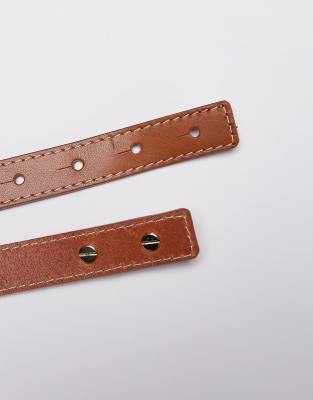 & OTHER STORIES LEATHER CROC TEXTURE GOLD CHAIN CLASP LINK BELT 