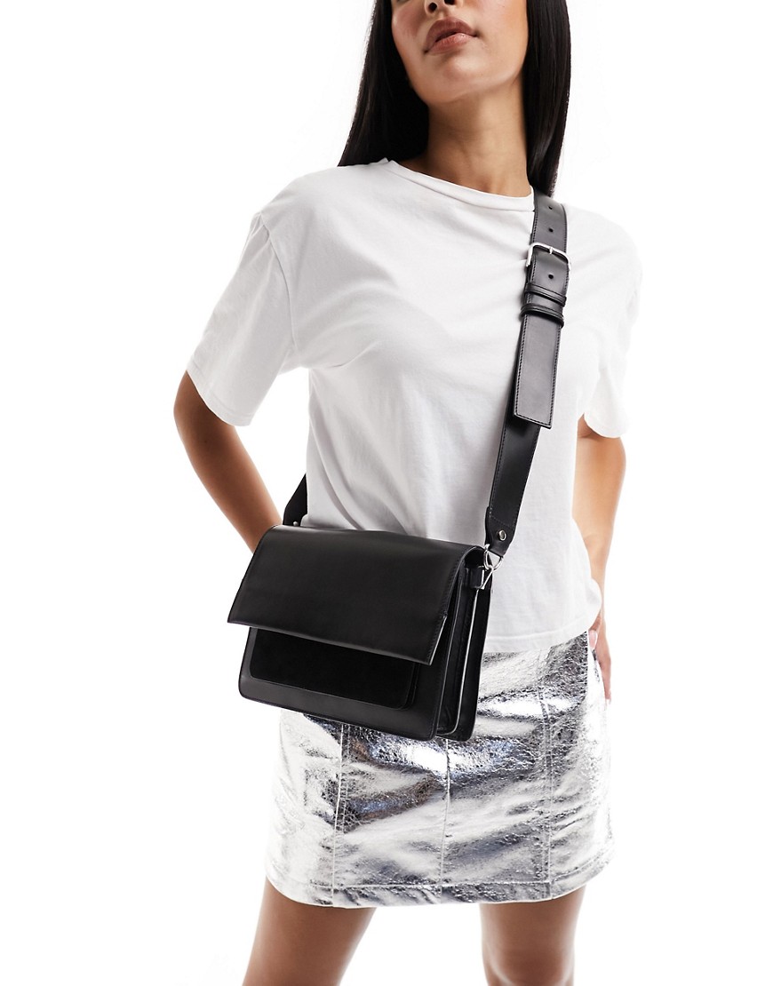 & Other Stories leather cross body bag in black