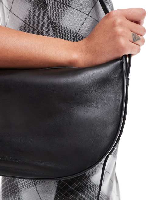 & Other Stories leather cross body bag with buckle detail in black, 2 of 4