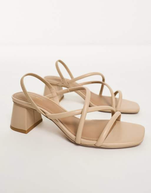 Strappy leather shop heeled sandals