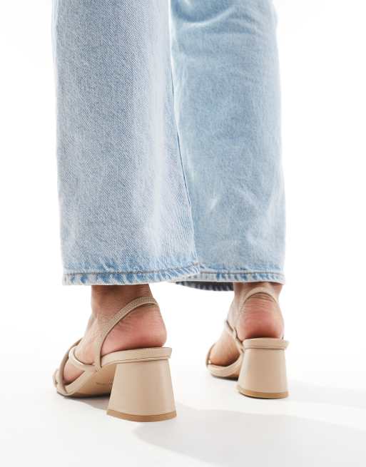 & Other Stories leather heeled strappy sandals in cream, 2 of 4