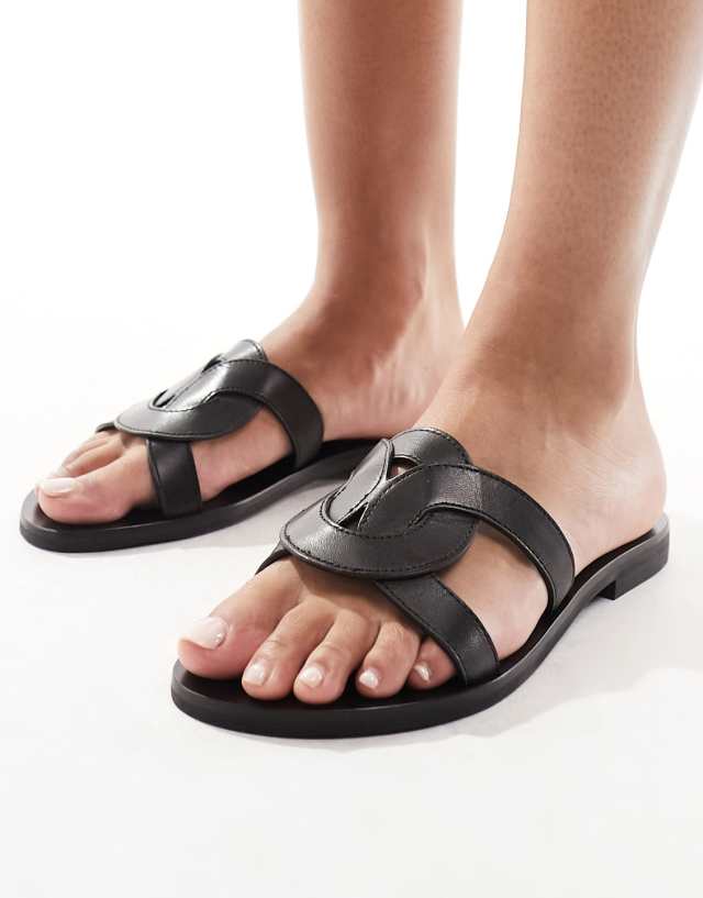 & Other Stories - leather knot detail sandals in black