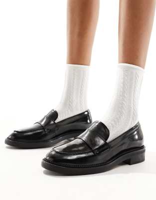 & Other Stories & Other Stories leather loafers in black