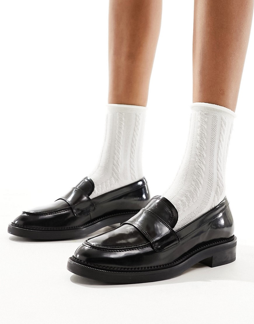 & Other Stories leather loafers in black