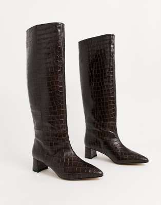 croc knee high boots