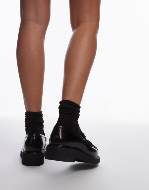 & Other Stories leather patent loafers in burgudy, 2 of 4
