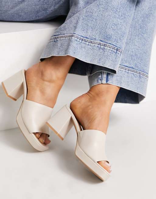 Platform heel mules best sale