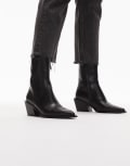 [Other Stories] & Other Stories leather pointed heeled boots in black 40 BLACK