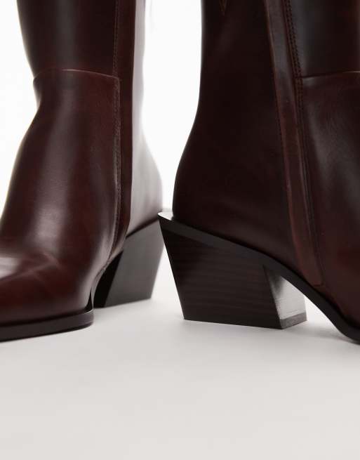 & Other Stories leather pointed heeled boots in brown, 3 of 4