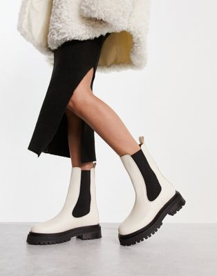 Shop Other Stories &  Leather Pull On Chunky Boots In White