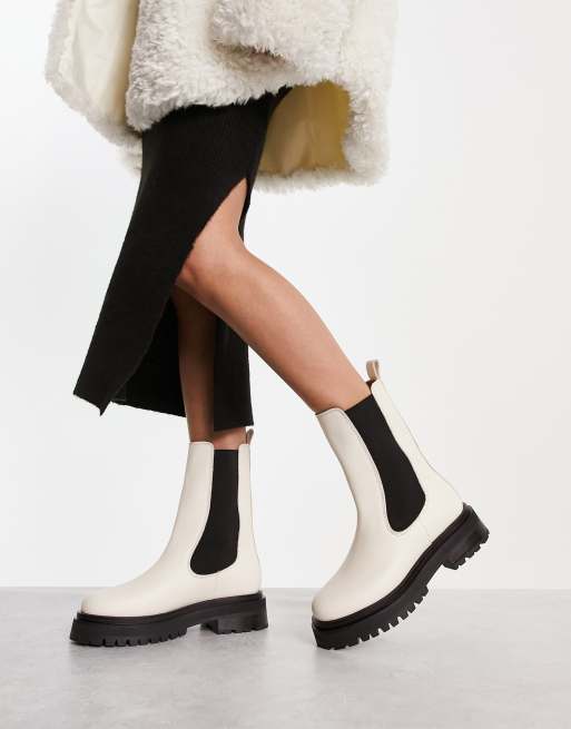 White shop boots chunky