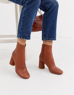 tan leather ankle booties