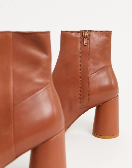 Leather round toe ankle boots hot sale