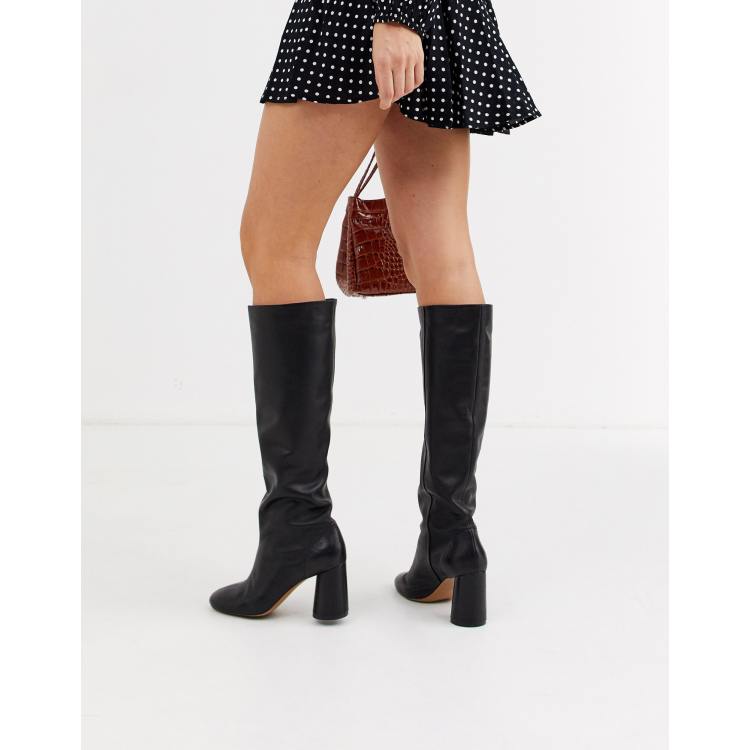 Round toe hotsell knee high boots