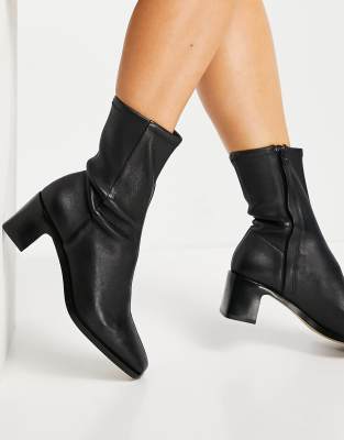 & other stories square toe leather boots