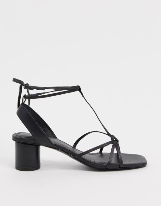 square toe black sandals