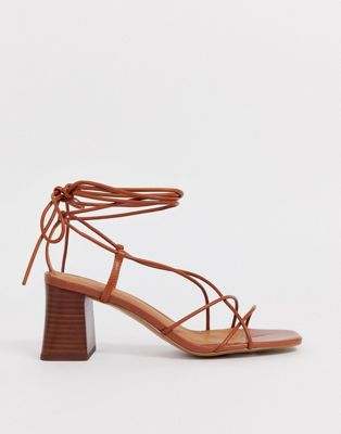 \u0026 Other Stories leather strappy heeled 