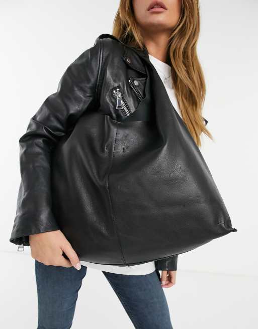 Other stories black leather on sale bag