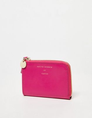 & Other Stories leather zip purse in pink