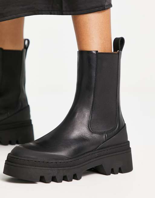 Zara Herbst Halbstiefel Schwarze Socken Stiefeletten, Damen