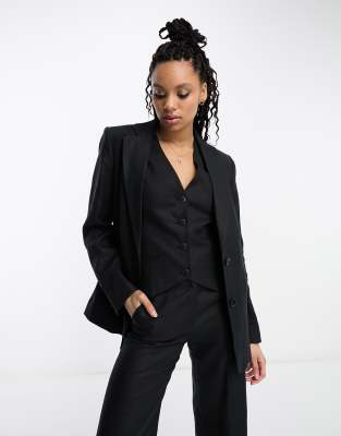 & Other Stories - Leinen-Blazer in Schwarz-Black