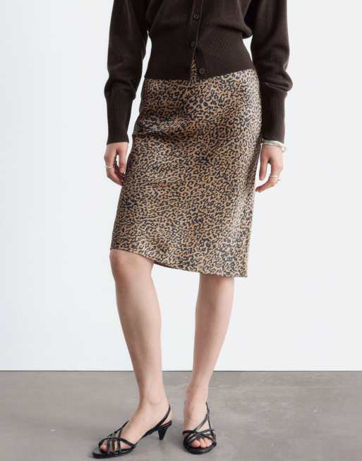 & Other Stories leopardprint kort nederdel i mørk beige, 5 af 5