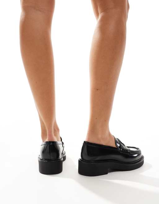 & Other Stories - Leren loafers met dikke zool in zwart, 2 van 4