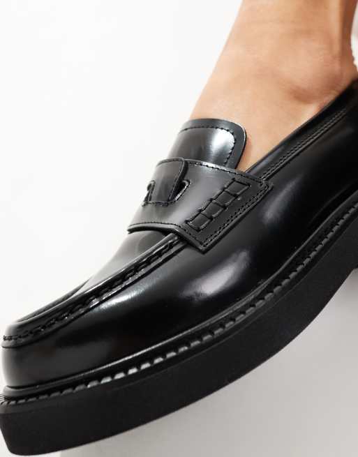 & Other Stories - Leren loafers met dikke zool in zwart, 4 van 4