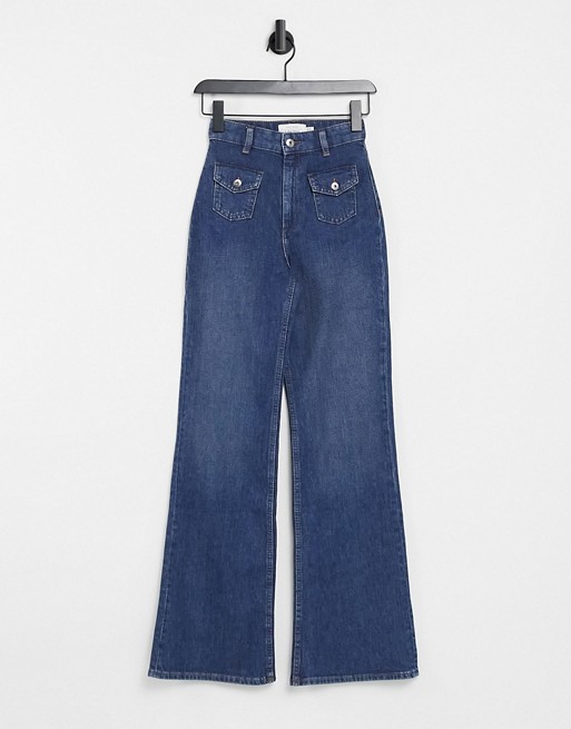 & Other Stories Lilas cotton wide leg denim jeans in blue - MBLUE