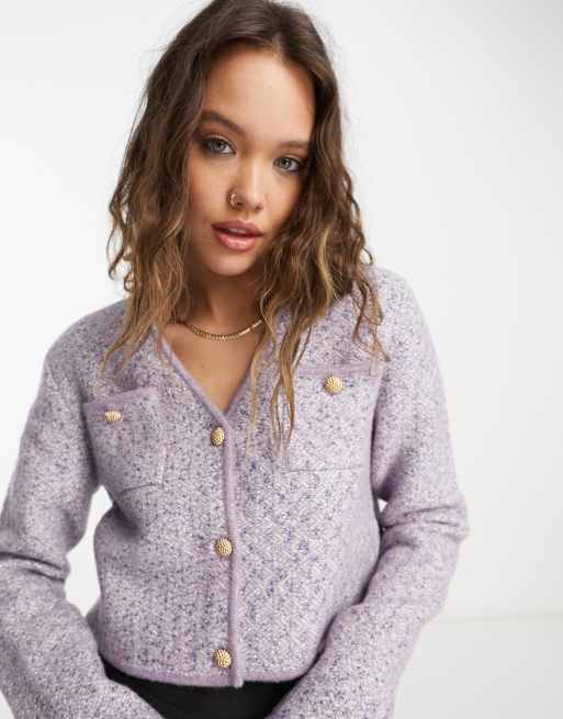 & Other Stories - Lilla cardigan i uld med guldfarvede knapper - Del af sæt