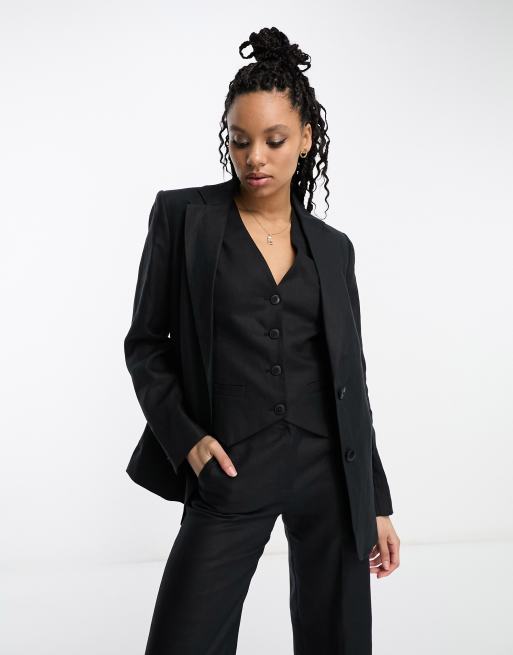 & Other Stories linen blazer in black | ASOS