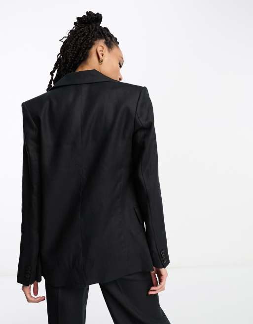 Linen jacket clearance black