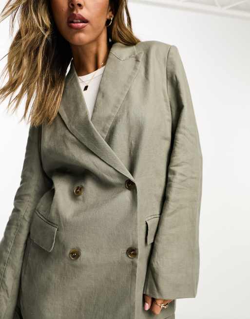 Adalee Linen Blazer - Tan