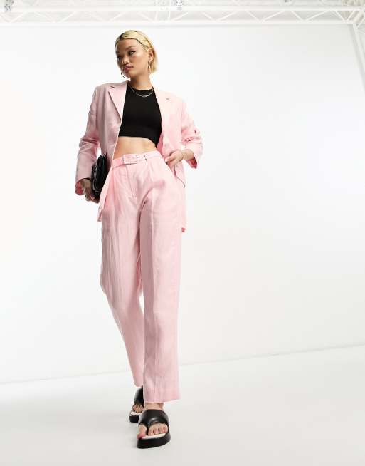 & Other Stories linen blazer in pink (part of a set), 4 of 4