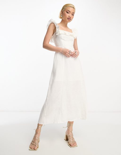 White linen 2025 dress asos