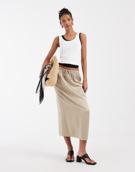& Other Stories linen blend maxi skirt in beige, 2 of 5