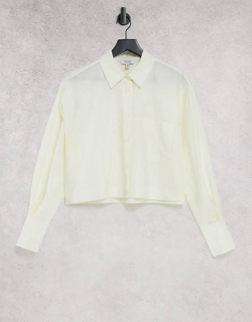& Other Stories linen cropped blouse in beige