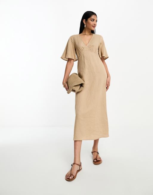 Linen dress clearance beige