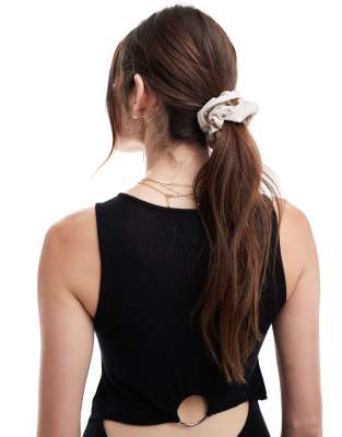 & Other Stories linen hair scrunchie in beige-Neutral