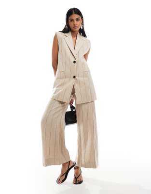& Other Stories Linen Longline Vest In Neutral