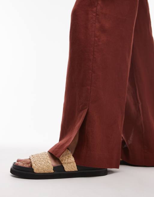 & Other Stories linen look pants in rust red, 2 of 5