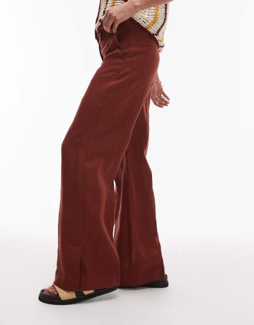 & Other Stories linen look pants in rust red, 5 of 5