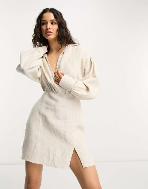 Shirt dress clearance beige