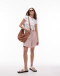 [Other Stories] & Other Stories linen minimal bermuda shorts in pink 38 PINK