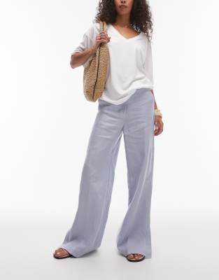 & Other Stories linen pants in light blue-Neutral