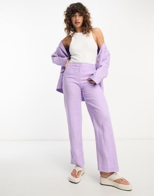 Other Stories &  Linen Pants In Lilac - Part Of A Set-purple