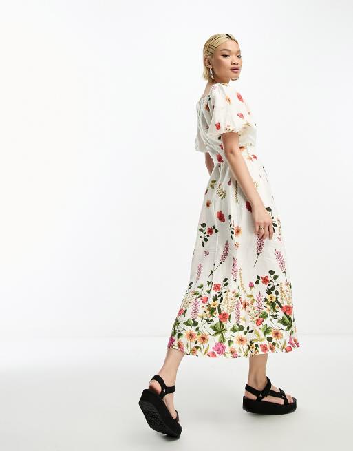 Printed hotsell linen dress