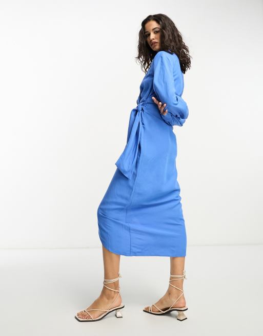 Linnen jurk blauw hot sale