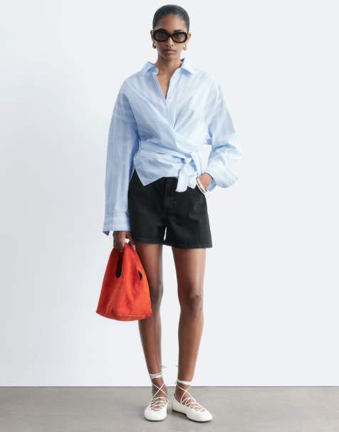 & Other Stories – Locker geschnittene Jeansshorts in schwarzer Waschung - view 1